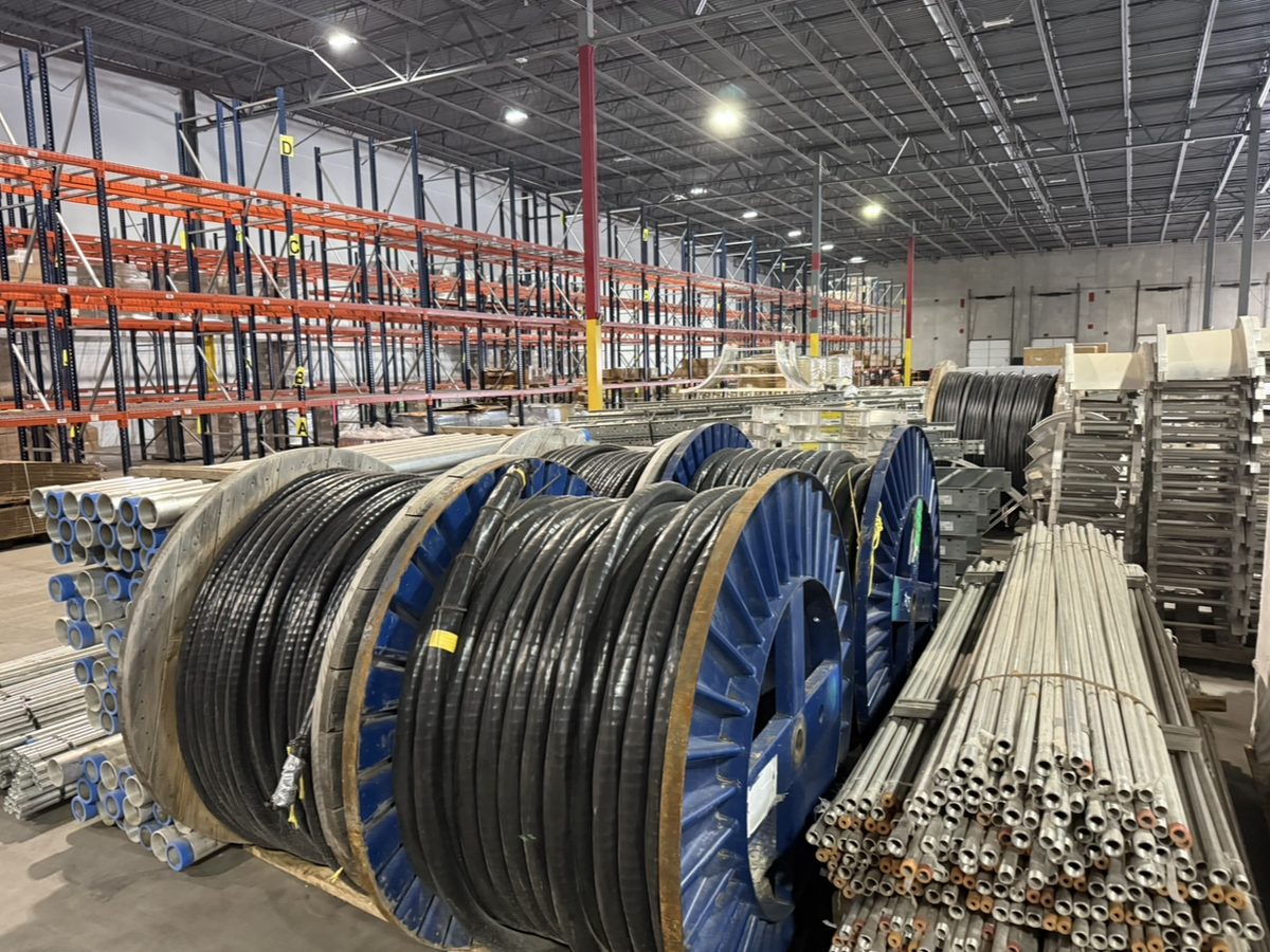 Cable inventory in an industrial warehouse